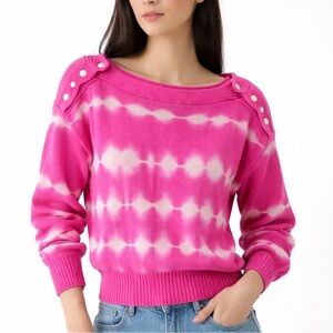 LoveShackFancy Tie Dye Chunky Knit Sweater Pink L